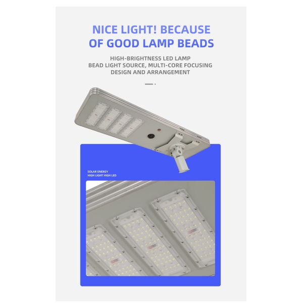 All In One Solar Street Courtyard Light Manufacturer Round Corner 3 Heads 150W 715x350x60mm