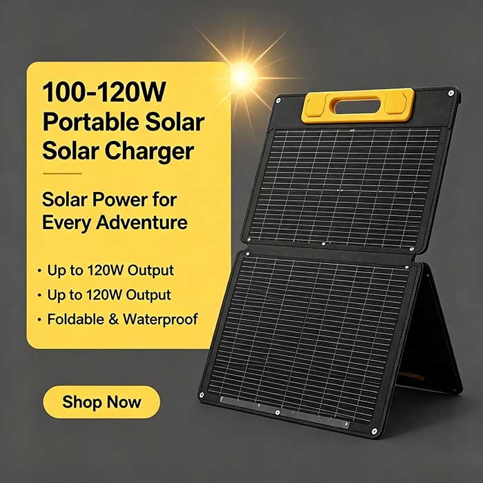 20W Portable Foldable Solar Charger Panel, High‑Efficiency Monocrystalline Solar Power for Van‑Life Camping