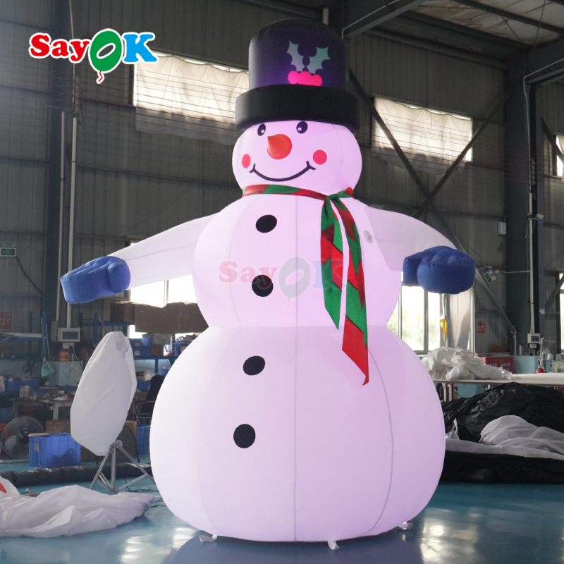5m Inflatable Snowman with LED Lights for Outdoor Christmas Decoration