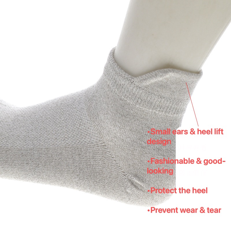 Anti-static Bamboo Silver Fiber Antibacterial Socks Breathable Earthing Grounding Short Sock Pair