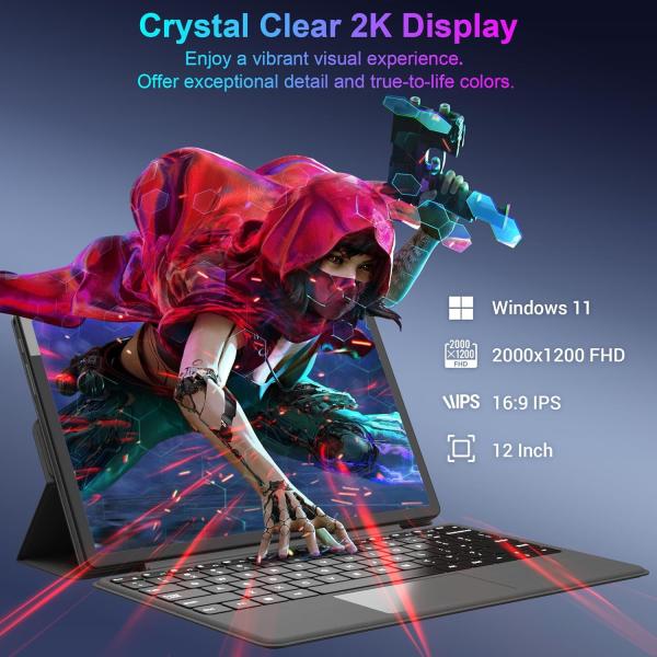 12インチ 2K FHD IPS クワッドコア N100 12GB 512GB Windows 11 タブレット パソコン