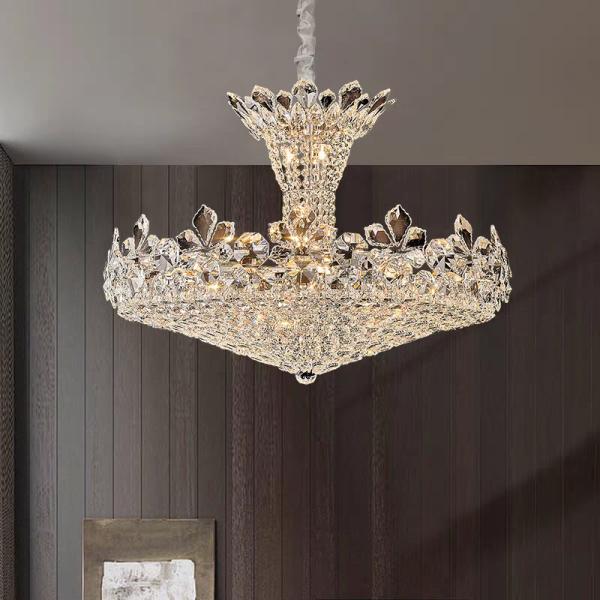 Lamp Crown Crystal Lamp Bright Living Room Dining Room Villa Hotel Crystal Chandelier