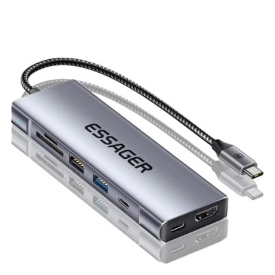 8 In 1 Expansion USB C Hub 10Gbps With M.2 SATA SSD Disk Enclosure Port