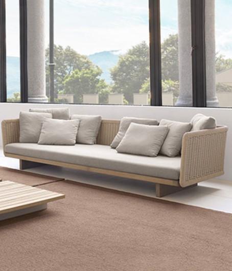 Teak Wood Outdoor Couch Outdoor Furniture For Sitting / Leisure / Sleep