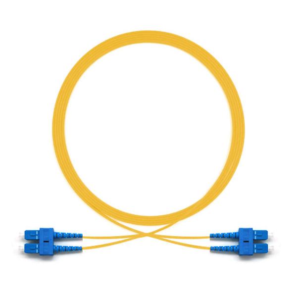 Yellow Single Mode Duplex Fiber Optic Patch Cord SCUPC DX For FTTX PON CATV