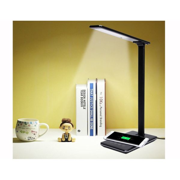Foldable Wireless Qi Charging Desk Lamp , Office Home Reading Touch Dimmer Lamps