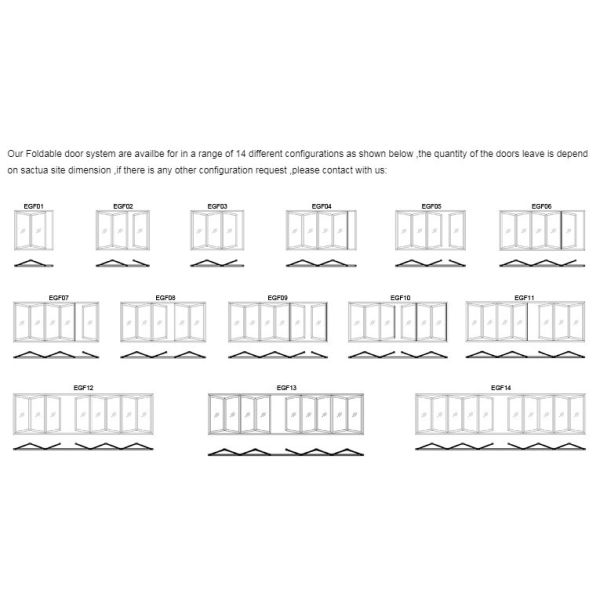 Двери аккордеона ЭБУНГЭ коммерчески внешним застекленные двойником стеклянные сползая дверь Бифолдинг для жилого