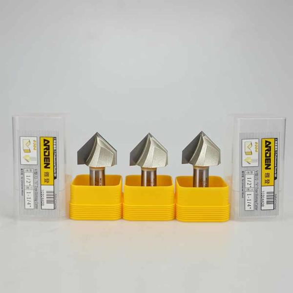 Arden Tideway CNC Bit Tools 1/2 Shank 90 Degree V Type Carbide CNC Woodworking Router Bits Wood Milling Cutter V Bit
