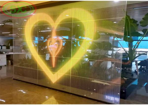 3Panel de pantalla LED transparente de.91 mm para paredes de cortina de vidrio