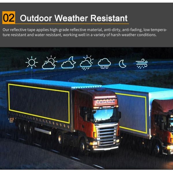 Hi Vis Клейкая отражающая лента для грузовиков Белая Желтая Красная ECE 104 R ECE-104