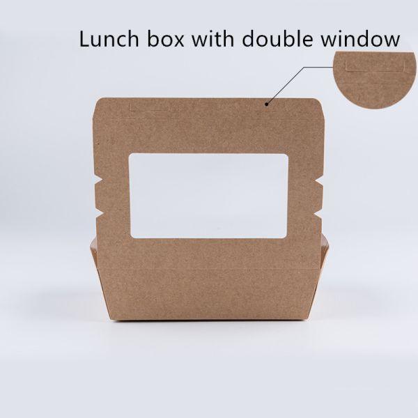 1200ml 337 коробка для завтрака 380 400gsm Kraft бумажная с окном ЛЮБИМЦА