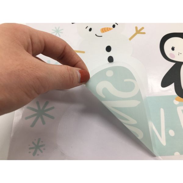 Customized PVC Wall Decals For Christmas Decoration / White Ink Festival Party Accessories