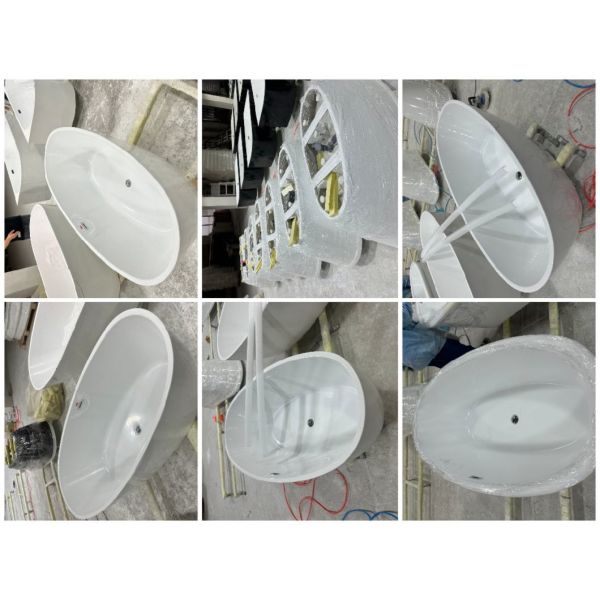 30-Day Return Policy Egg Shape Acrylic Freestanding Bathtub with Bulk Loading Option