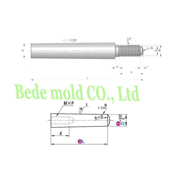 External Thread Precision Mold parts Taper / Parallel / Dowel Pins DIN Standard Customized Materials