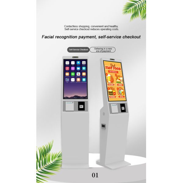 23.6 Inch Floor Standing Member Self-Ordering Terminal for Self-Service Android Touch Screen System for Queue Management Shopping Malls