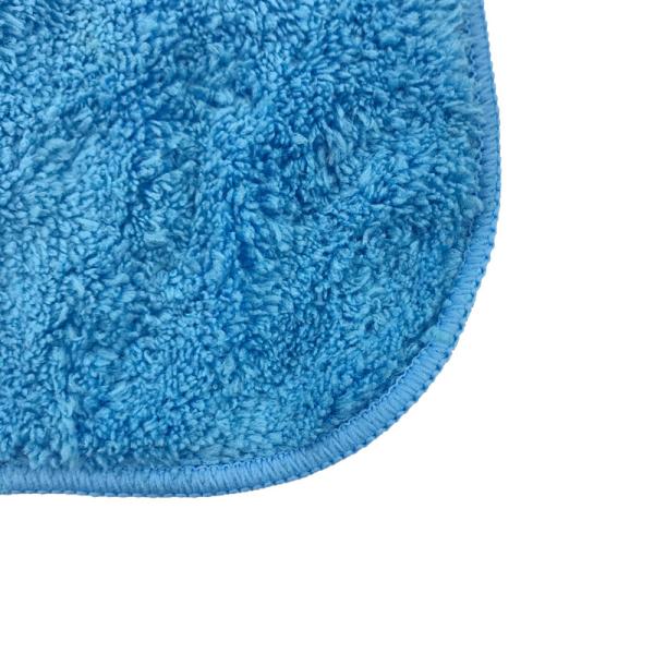 Purl Stitching 80% Polyester Microfiber Cleaning Cloth Blue Coral Fleece 25x30