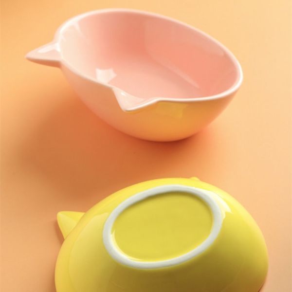 Candy Colored Tableware Pet Ceramic Bowl Non Toxic 15deg Tilt Angle Ceramic Dog Bowls