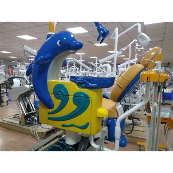 DTC-326 Cute Dolphin Blue Cartoon Children Kids Foshan Dental Chair Unit