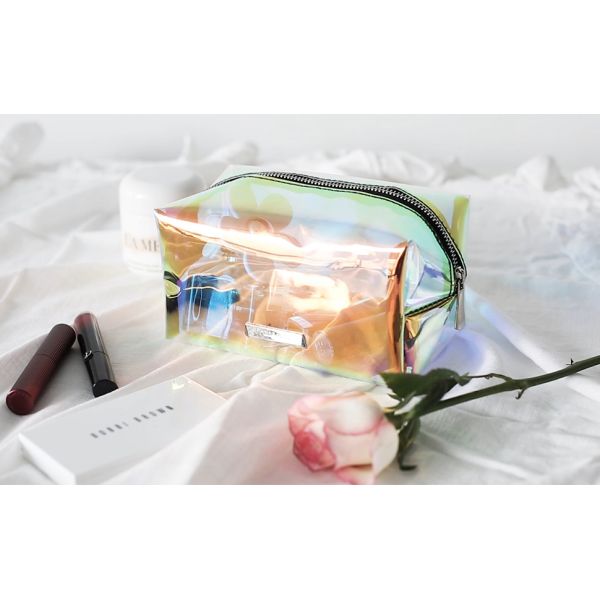 Small Clear PVC Waterproof Bag with Zipper Closure, Mini Portable Transparent Plastic Organizer Pouch for Cosmetic, Make