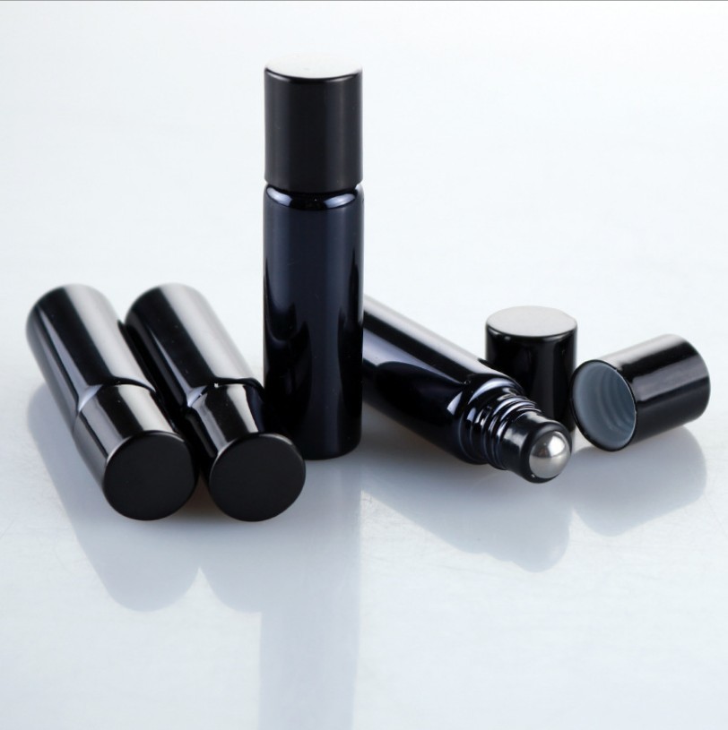 1/ эфирное масло пустое стеклянное Rollerball 3oz 10ml разливает черное покрытие по бутылкам