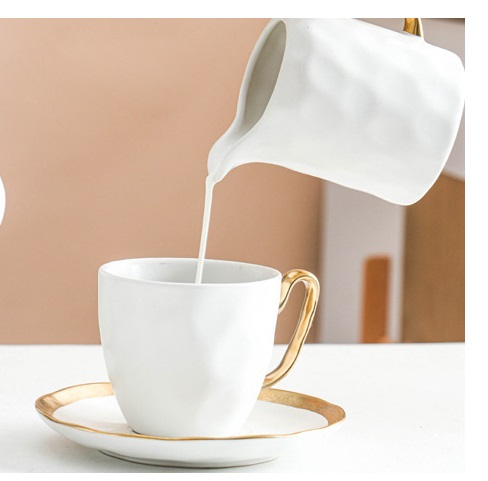 Plain White Savall HoReCa Porcelain White Teapot With Gold Trim