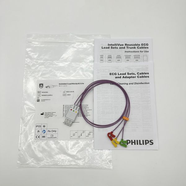Seti de cable de ECG neonatal sin blindaje 3 Miniclip de plomo IEC 0.7m M1626A 989803144951