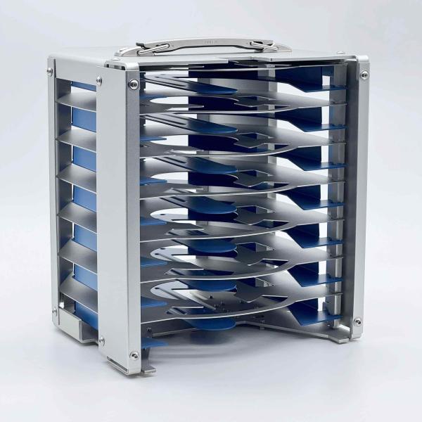 Custom 8 Inch 7 Slot Metal Wafer Cassette  , Wafer Carrier With Blue Teflon Coating