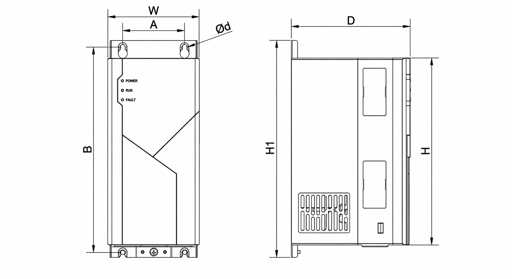 Reliable SP600 Inverter Open Loop Vector Control 150% Overload Capacity Dual RS485 Communication