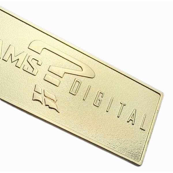 Customized Zinc Alloy Nameplate With Golden Embossed Texture Design
