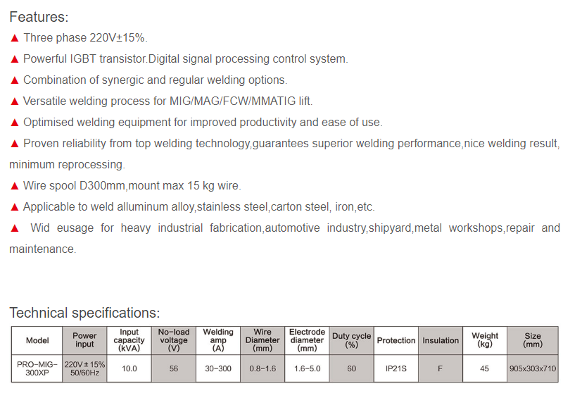 Pro-MIG-250G industrial welding machine