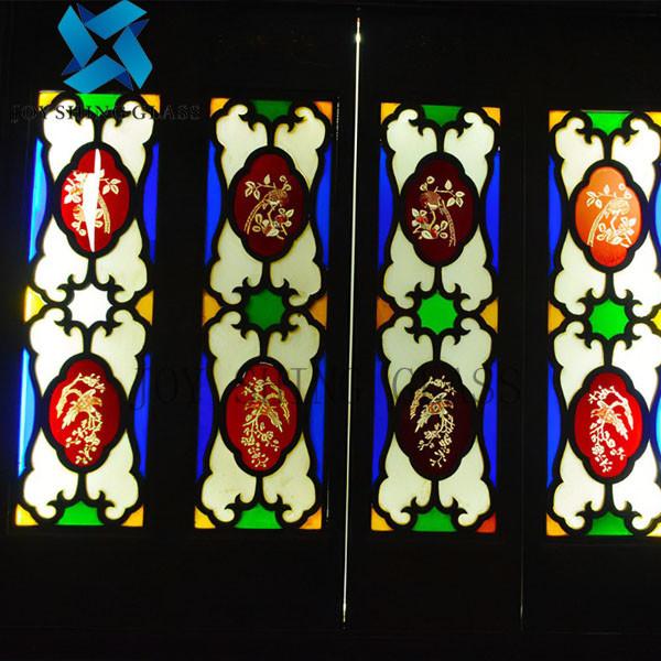 Painéis decorativos luxuosos Crystal Art Glass For Door do vitral