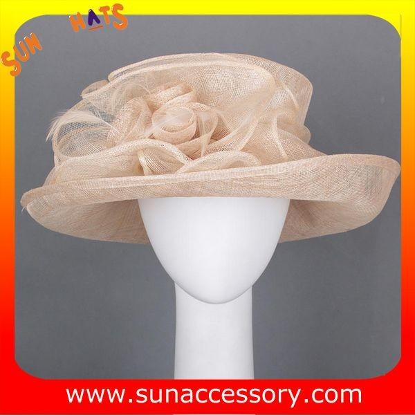 New design elegant Church sinamay hats for women ,Sinamay wide brim church hat
