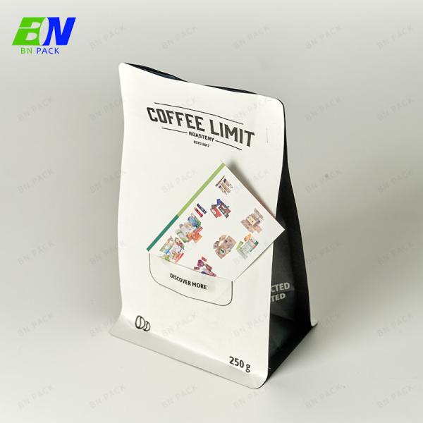 Eco Friendly Matte Kraft Coffee Card Bag Flat Bottom Pouch With Zip