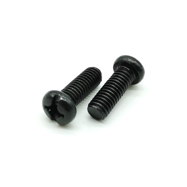 Black Zinc Steel 4mm Slotted Round Head Machine Screws Phillips Combo Drive