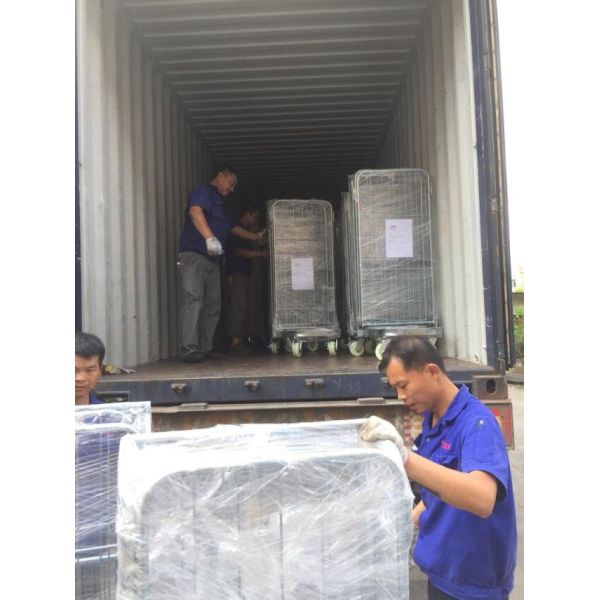 Metallic Folding Roll Cage Trolley Bright Electro Zinc Plated Finish