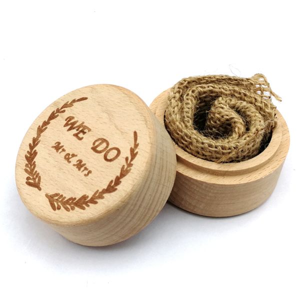 Small Wood Ring Box for Beautifully Proposing Marriage Handmade Beech and Walnut