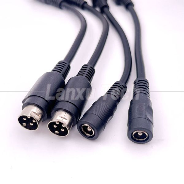 4 pines Mini DIN a DC Jack femenino 5.5x2.1mm Cable de extensión de energía para la cámara DVD TV PC impresora de código de barras