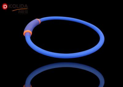 Green / Pink / Blue Safety Night IP65 LED Pet Dog Collar And Necklace Size S M L