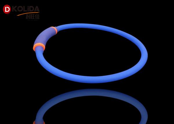 Green / Pink / Blue Safety Night IP65 LED Pet Dog Collar And Necklace Size S M L