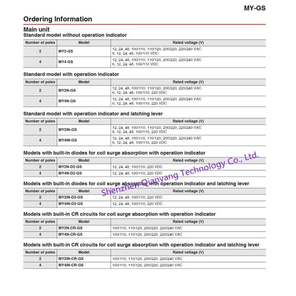 New Original Omron Power Relay 3A DC24V AC220V My4n My4n-GS Omron Relay