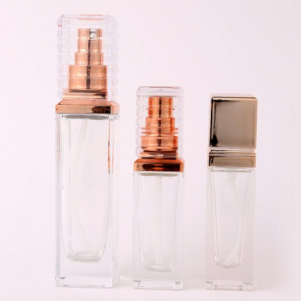 Sealing Type Luxury Frosted Thick Bottom Square 1oz 30ml 50ml Clear Glass Perfume Bottle with Customized Accepted Logo