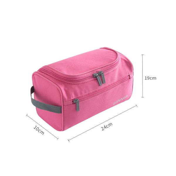 Polyester Travel Toiletry Bag OEM / ODM Service Pink Color For Ladies