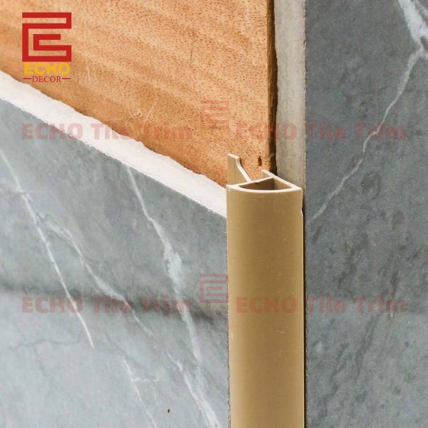 Brown Plastic Quadrant Edge Tile Trim Exterior Tile Corner Edging Strip