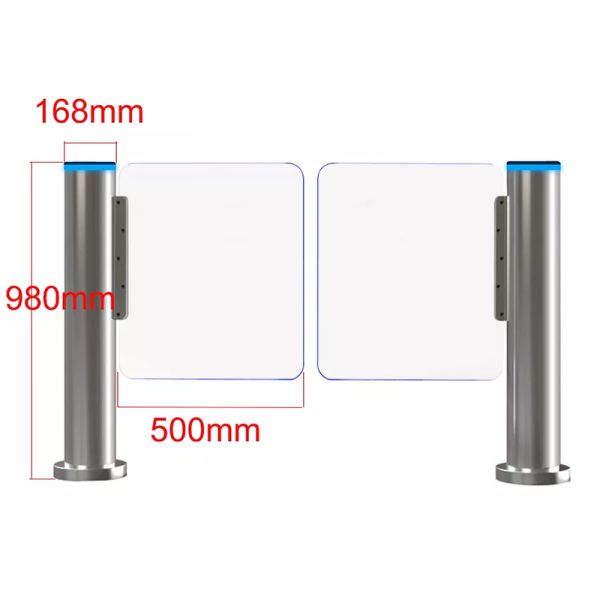 Cylindrical Swing Barrier Turnstile Acrylic Barrier DC Brushless Servo Motor