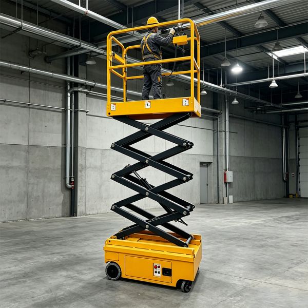 Construction Mini Personnel 19ft Electric Scissor Lift High Reach Movable