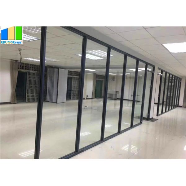 EBUNGE Office Partition Modular Aluminum Tempered Full Height Glass Partition Wall For Office Fit Out