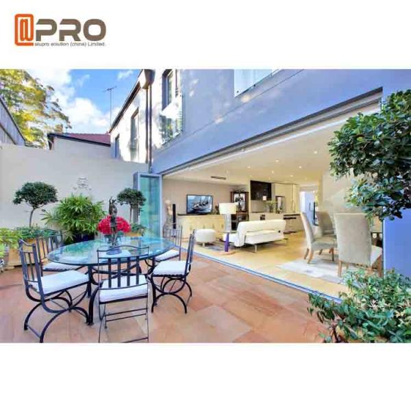 Australian Standard Aluminium Side Opening Door Single / Double Glazing Aluminum Frame Glass Bifold Door frameless bifol