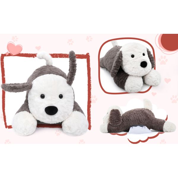 4Lbs Large Heated Unscented Microwavable Dog Throw Pillow 24inch Weighted Stuffed Dog Toy Factory OEM Custom Supplier