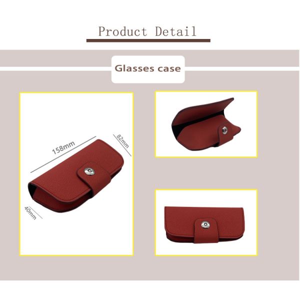 Логотип 158x82x40mm красного мягкого кожаного случая Eyeglass изготовленный на заказ