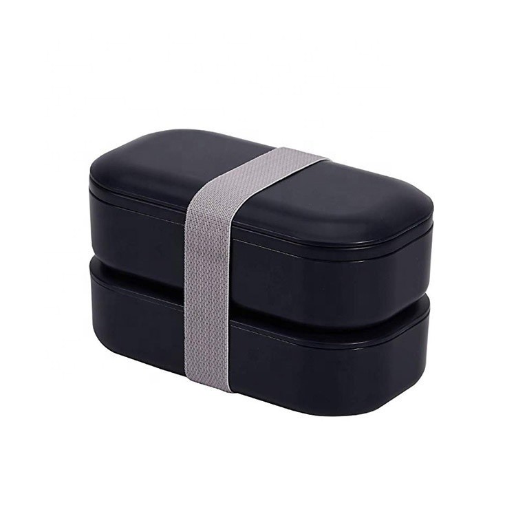 378g Stackable 2 Tier Custom BPA Free Leakproof Kids Bento Lunch Box Set with Bag
